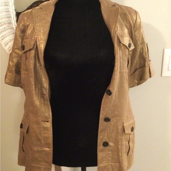 Michael Kors Short Sleeve Blazer with Belt Size 8 - Picture 2 of 3
